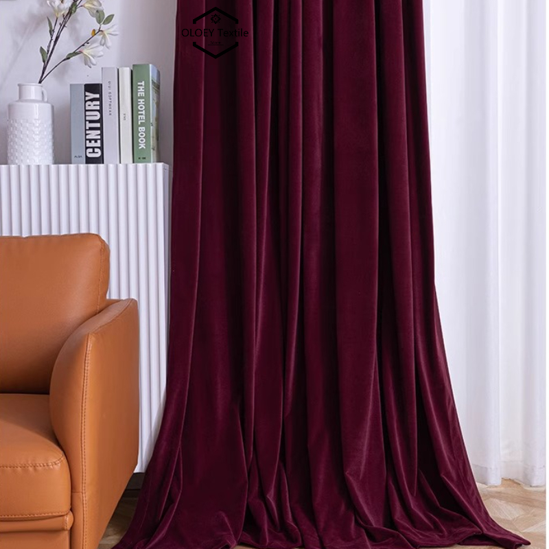 Home Office Buy - Cortinas de Terciopelo Rojo Vino de