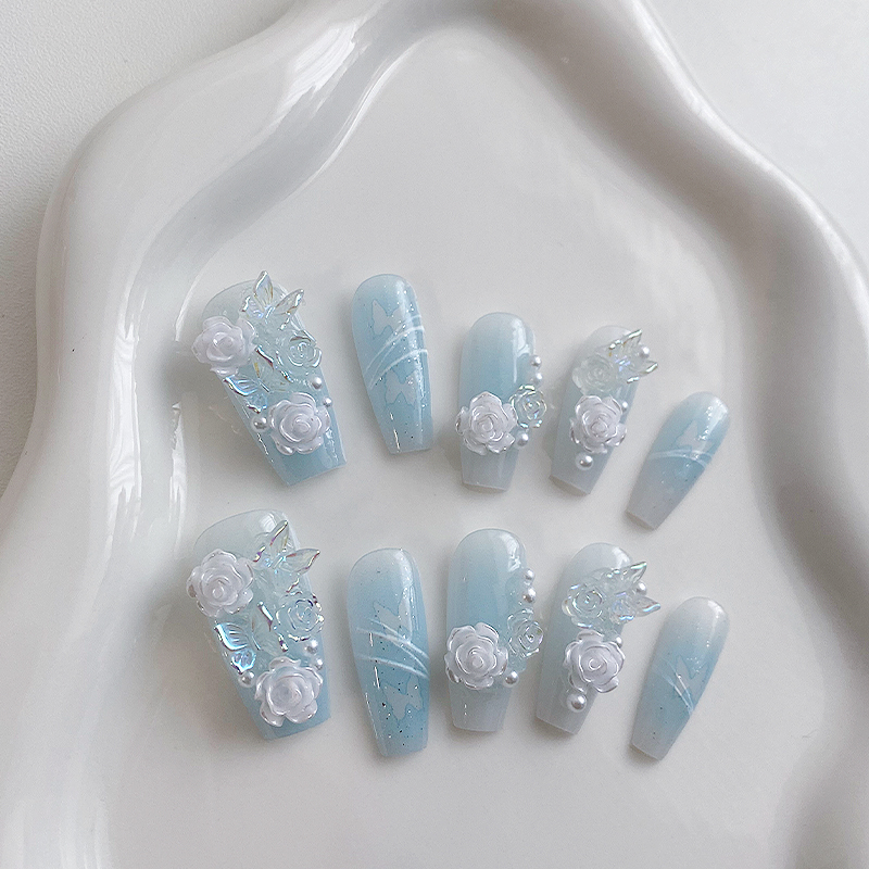 Home Office Setup Ideas - 10 piezas de uñas artificiales hechas
