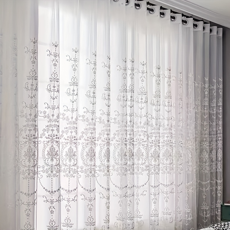 1 Cortina Transparente Bordada - Home Office Setup Ideas reseña y precio