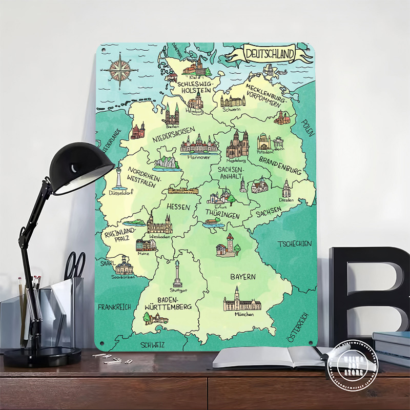 Aquarell Deutschland Karte - P - Home Office Deutschland reseña y precio