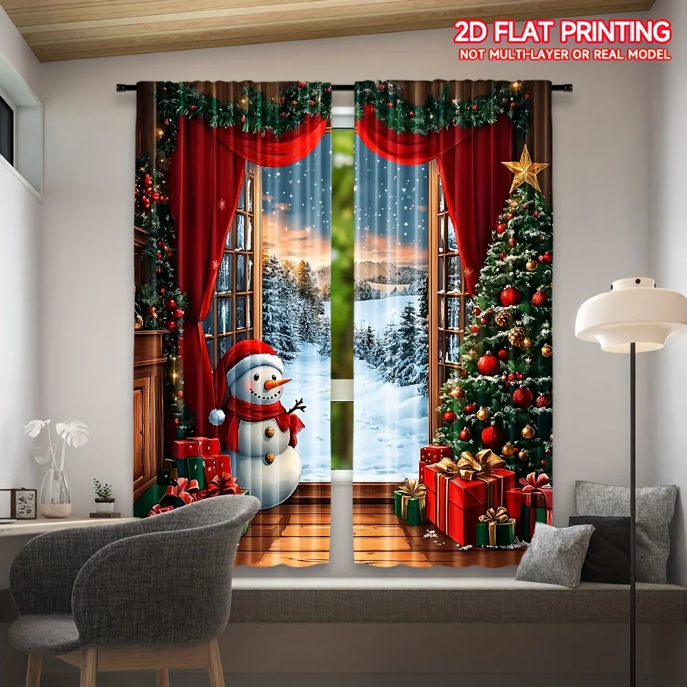 2 cortinas con estampado digit - Home Office With View reseña y precio