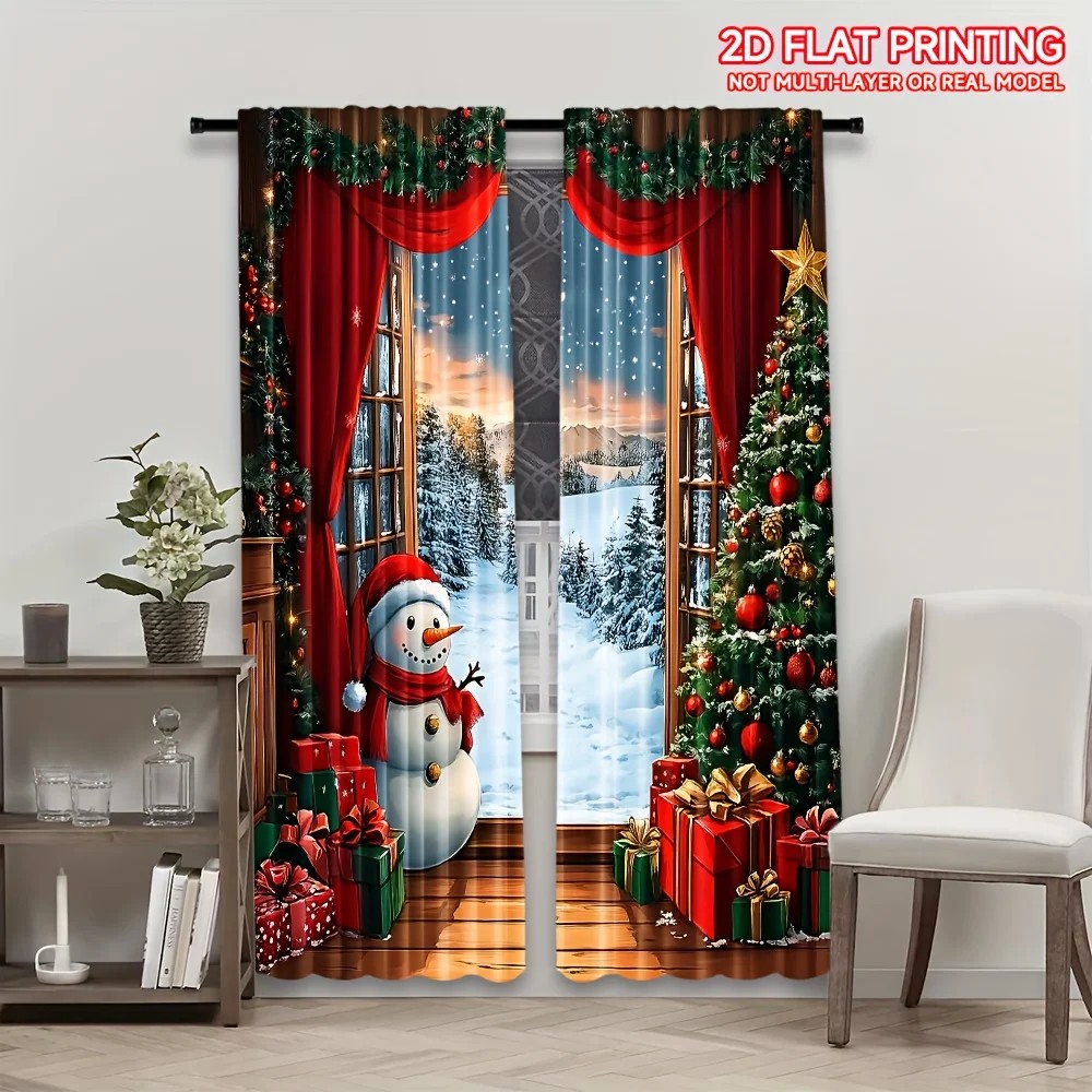 2 cortinas con estampado digit - Home Office With View reseña y precio