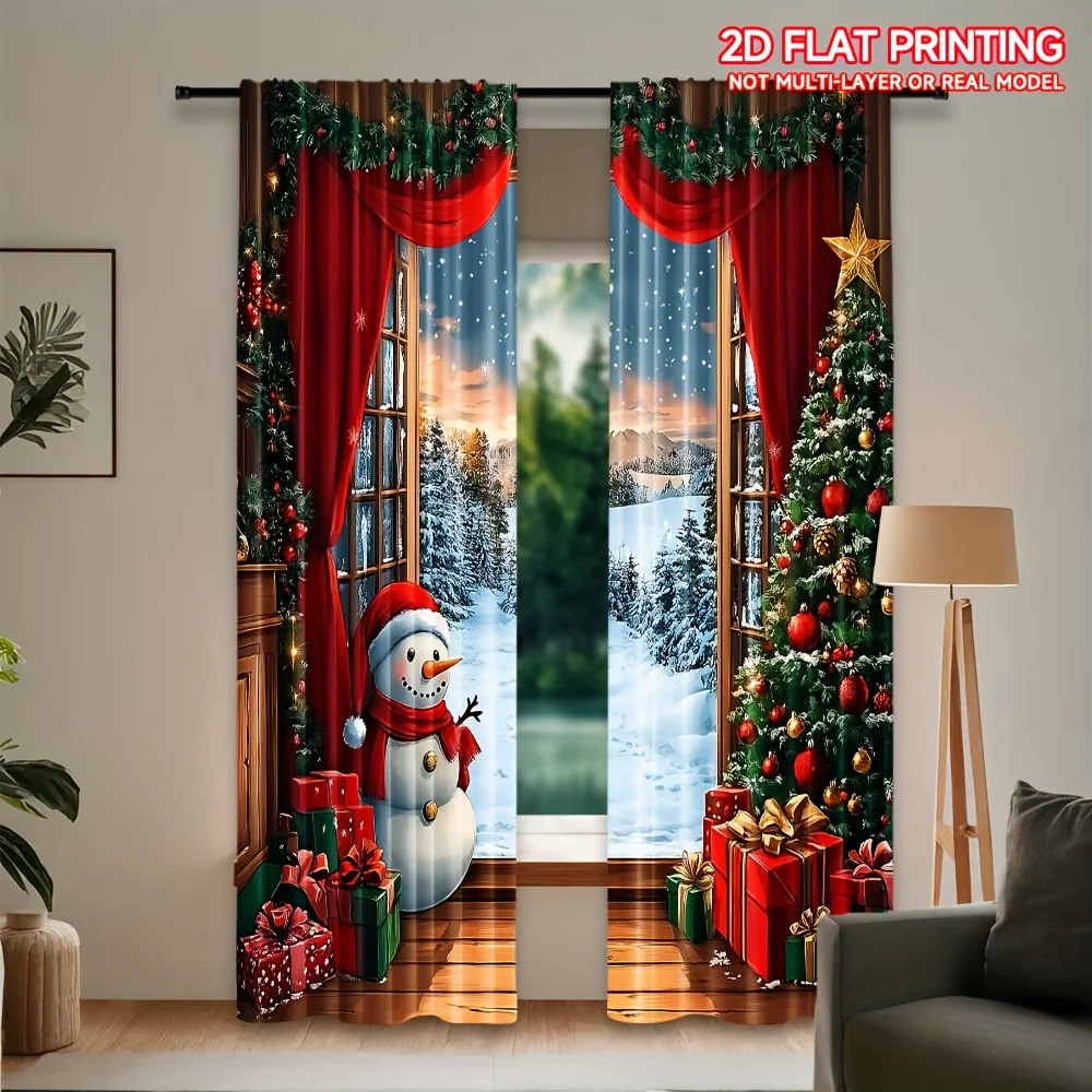 2 cortinas con estampado digit - Home Office With View reseña y precio