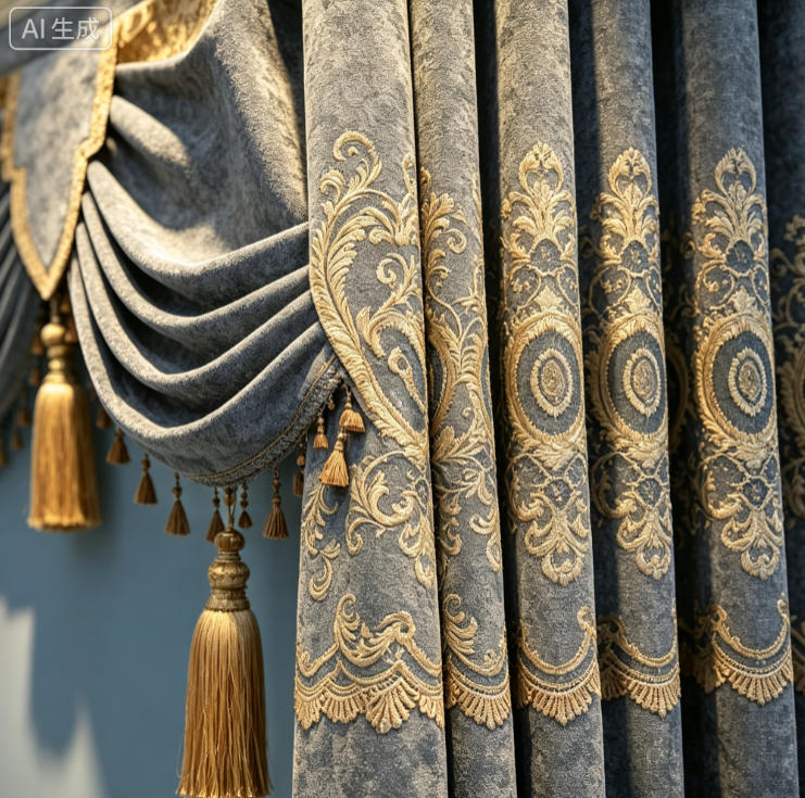 Cortinas de Chenilla Bordadas  - Home Office Buy reseña y precio