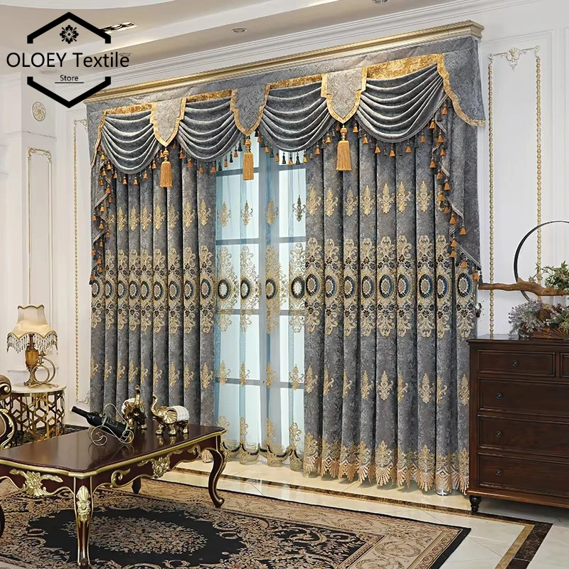 Cortinas de Chenilla Bordadas  - Home Office Buy reseña y precio
